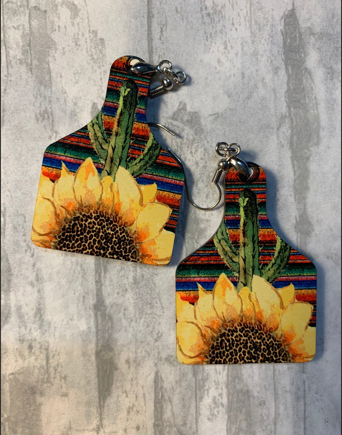 Sunflower and Cactus Earrings