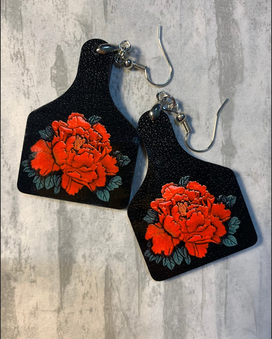 Black Rose Earrings