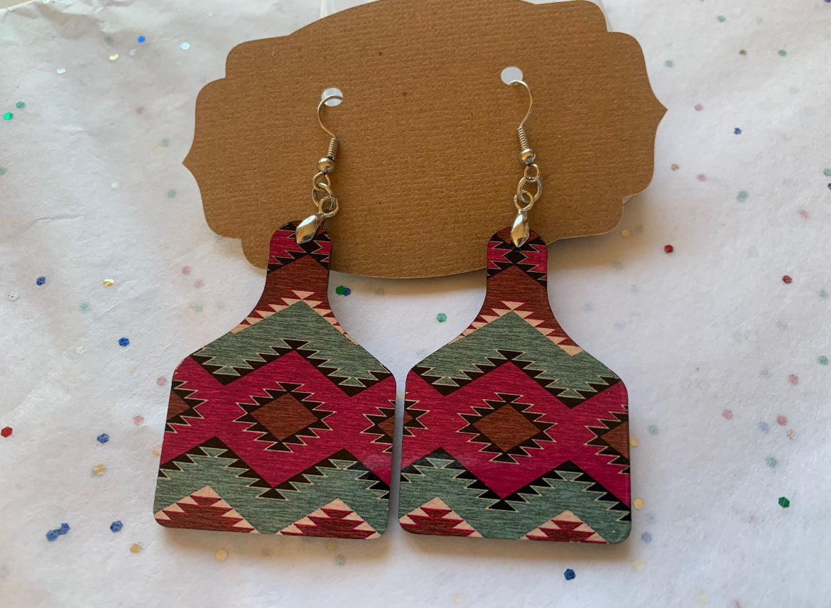 Pink Aztec Earrings