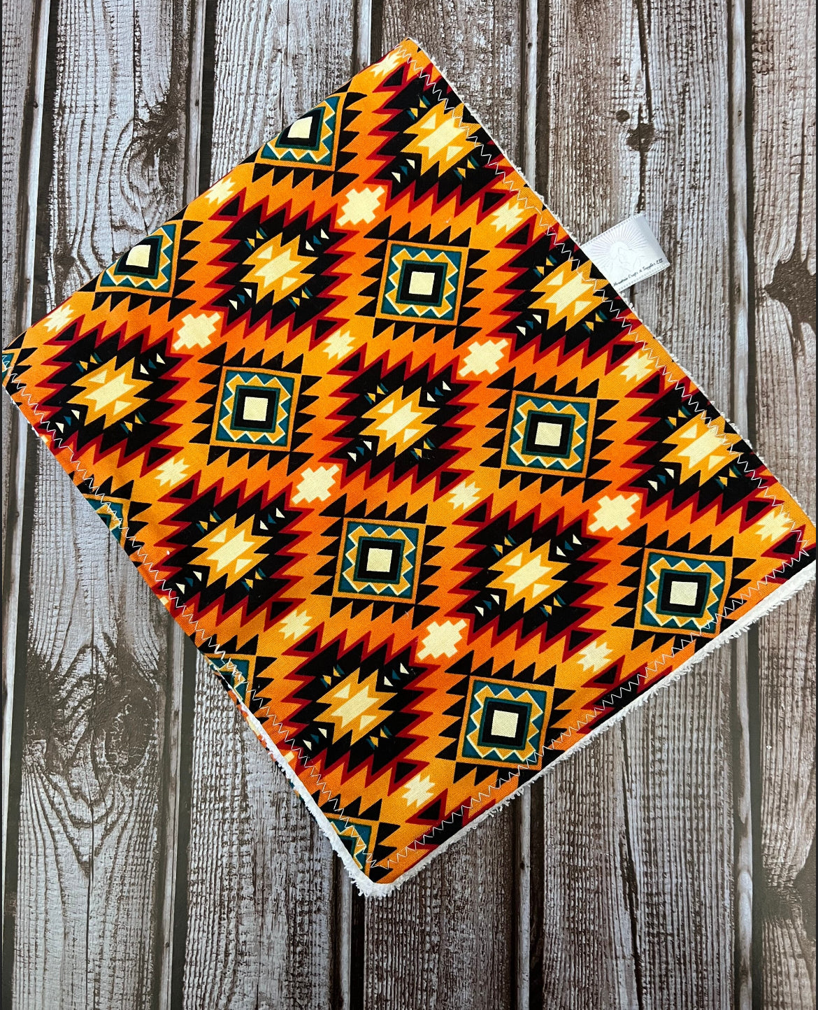 Orange Aztec Burp Cloths