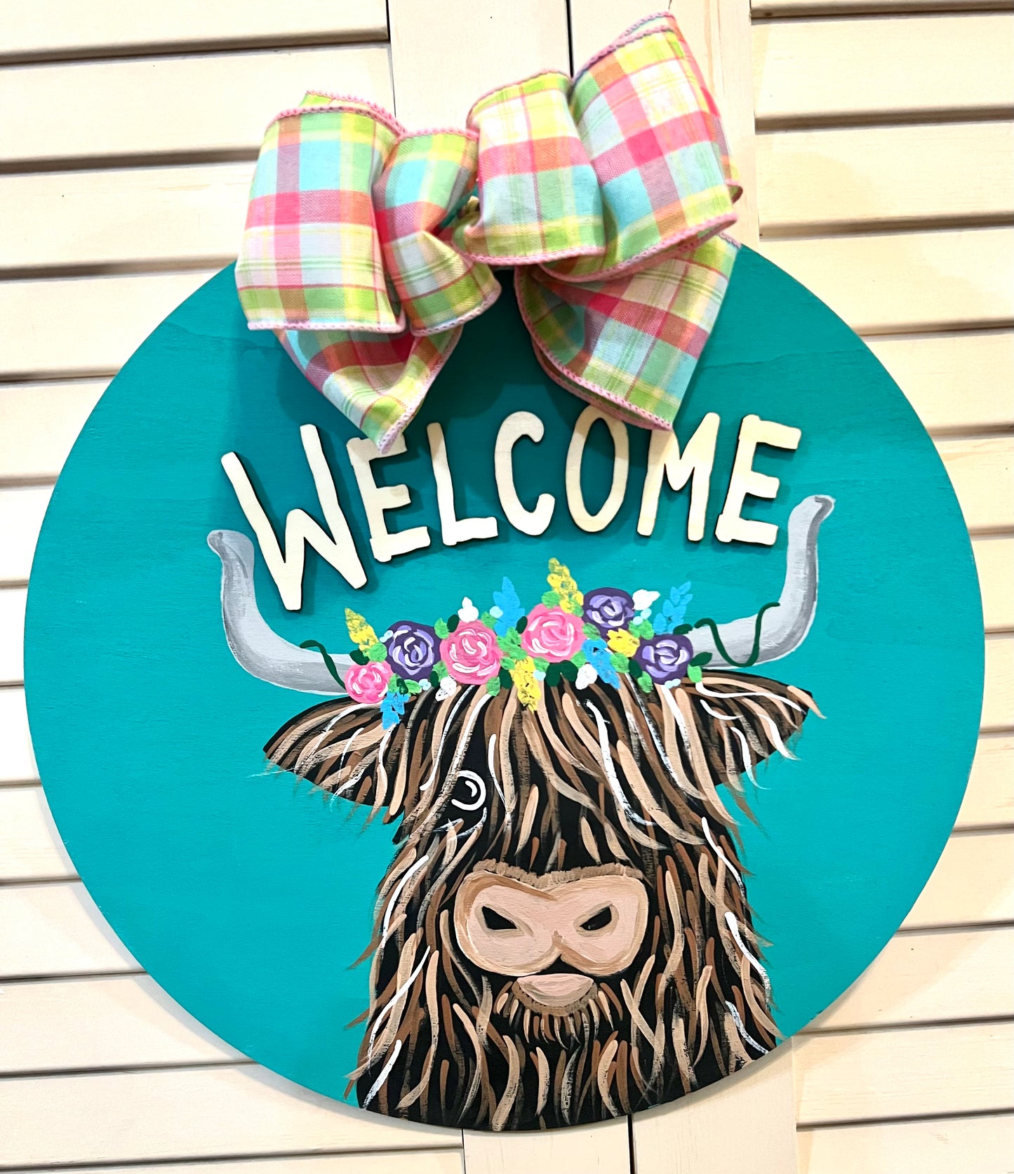 Small hand painted doorhanger