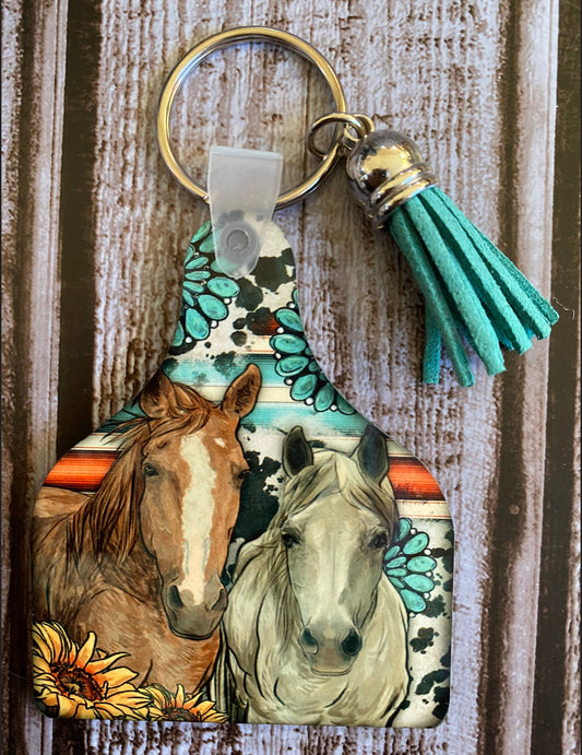 Sorrel and Grey Horse Keychain