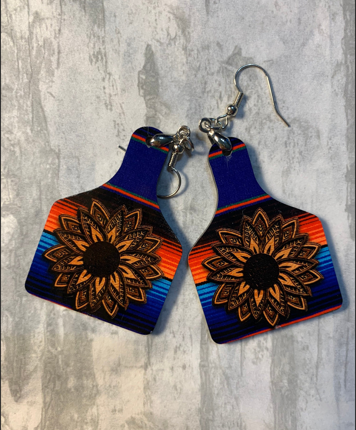 Serape Sunflower Earrings