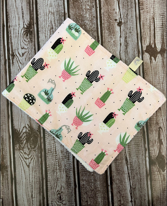 Pink Cactus Burp Cloths