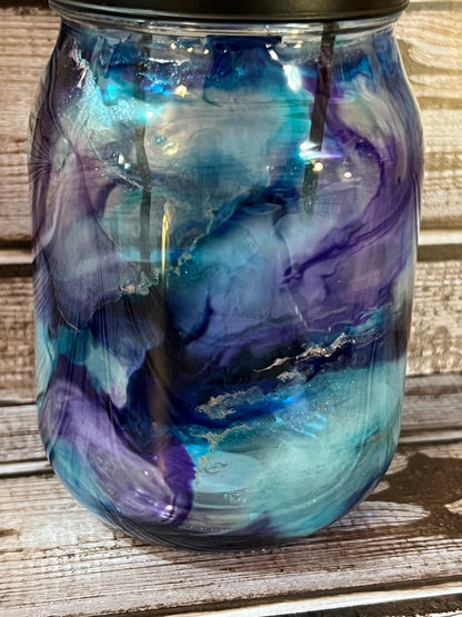 Teal and purple Candleholder