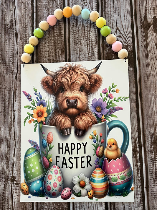Easter Cow sign