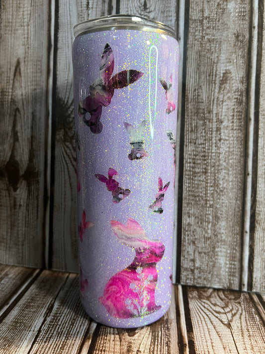 Purple and pink Bunny tumbler