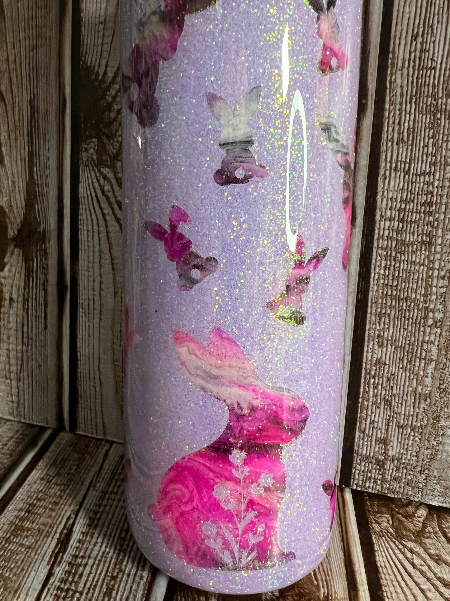 Purple and pink Bunny tumbler