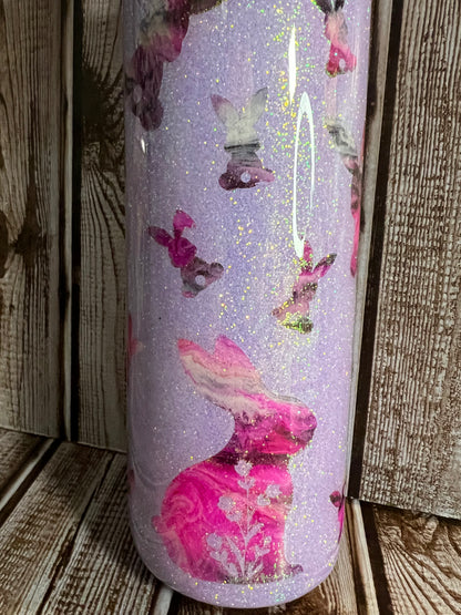 Purple and pink Bunny tumbler